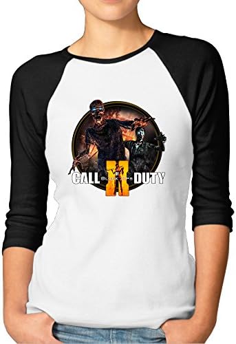 Womens Black Ops II Dock Icon Zombie Style Raglan Sleeves Baseball Shirts Dress Plain Raglan Tops
