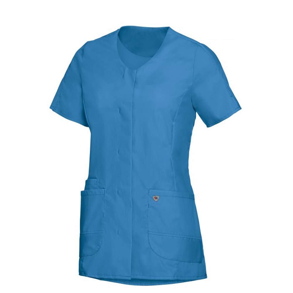 BP Med Tunics 1764-241-0116 Women's Tunic with 1/2 Sleeves and V-Neck 49% Cotton, 48% Polyester, 3% Elastolefin Slim Fit Size: Men Colour: Azure Blue
