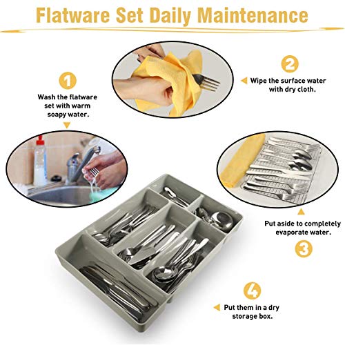 40Piece Silverware Set, Umite Flatware Cutlery Set Fit for Home/Hotel