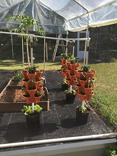 Mr. Stacky Self Watering 3 Tier Stackable Garden Vertical Planter Set, Terracotta Small - Thumbnail 7