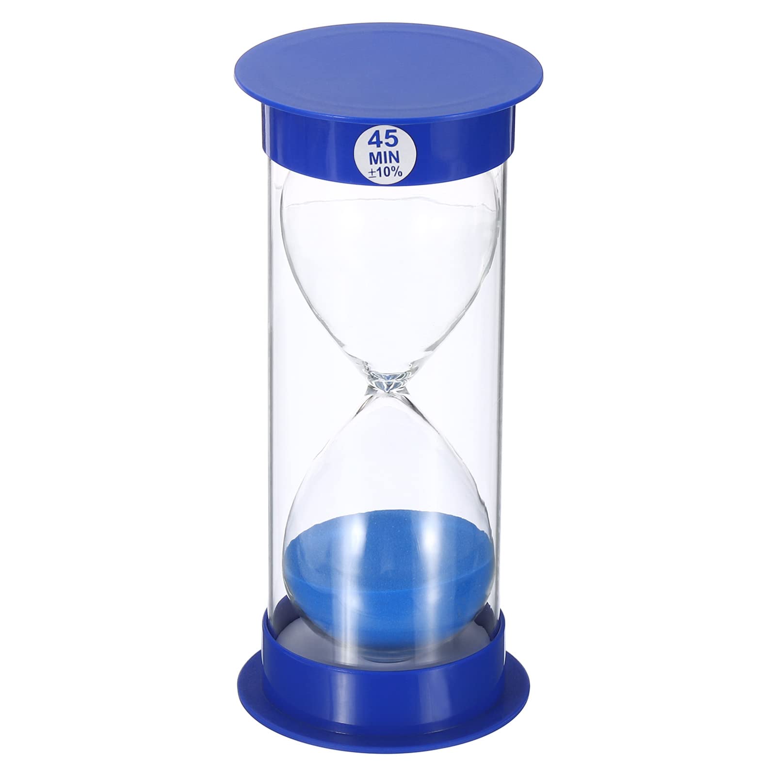 PATIKIL 45 Minute Sand Timer, Round Sandy Clock with Plastic Cover, Count Down Sand Glass for Games, Kitchen, Party Favors DIY Decoration, Blue