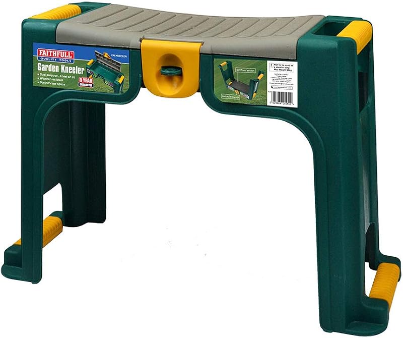 Faithfull Garden Kneeler Stool with Storage - Cushioned Comfort