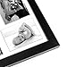 12x12 Inch Black Collage Picture Frame; Made to Display 4 Photos: Two 4x6 Inch Pictures and Two 5x7 Pictures with Mat