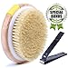 Dry Brushing Body Brush Natural Bristle - Improve Blood Circulation, Lymphatic Drainage - Help Shed Dead Skin, Encourage New Cell Renewal for Smoother Brighter Skin and Reduce Pesky Ingrown Hairs