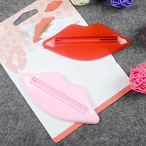 XeminorÂ Toothpaste Squeezer Lip Shaped Squeegee Tool Tube Squeezer for Toothpaste Facial Cleanser Cream Cosmetics Hand Cream 2 Pieces