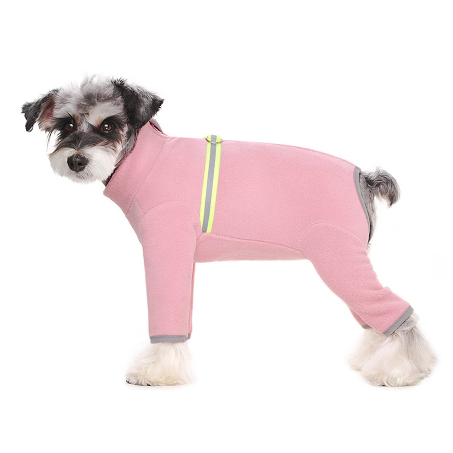 BT Bear Small Dogs Winter Clothes,Dog Winter Warm Coat Soft Fleece with Reflective Zip Dog Onesie Jumpsuit, Puppy Pet Pajamas Costume Apparel (Pink, XL)