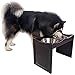 Petsfit Raised Dog Bowls for Large Dogs Wooden Dog Food Stand with 2 Stainless Steel Bowls 21 x 12 x15 Inch
