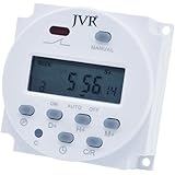 Timer Switch for Solar Lights Chicken Feeders, Programmable Daily Weekly 16 ON/OFF Settings with Keys Lock Function, DC 12V - JVR TL34