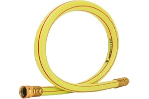 SOLUTION4PATIO EXPERT IN GARDEN CREATION Short Leader Yellow Garden Hose 3/4 in. x 3 ft.-Kink Free, Leakproof, Male/Female, 400PSI Burst -Heavy Duty Durable Flexible Lightweight Water Pipe for Gardening, Lawn Care & Equipment Connection