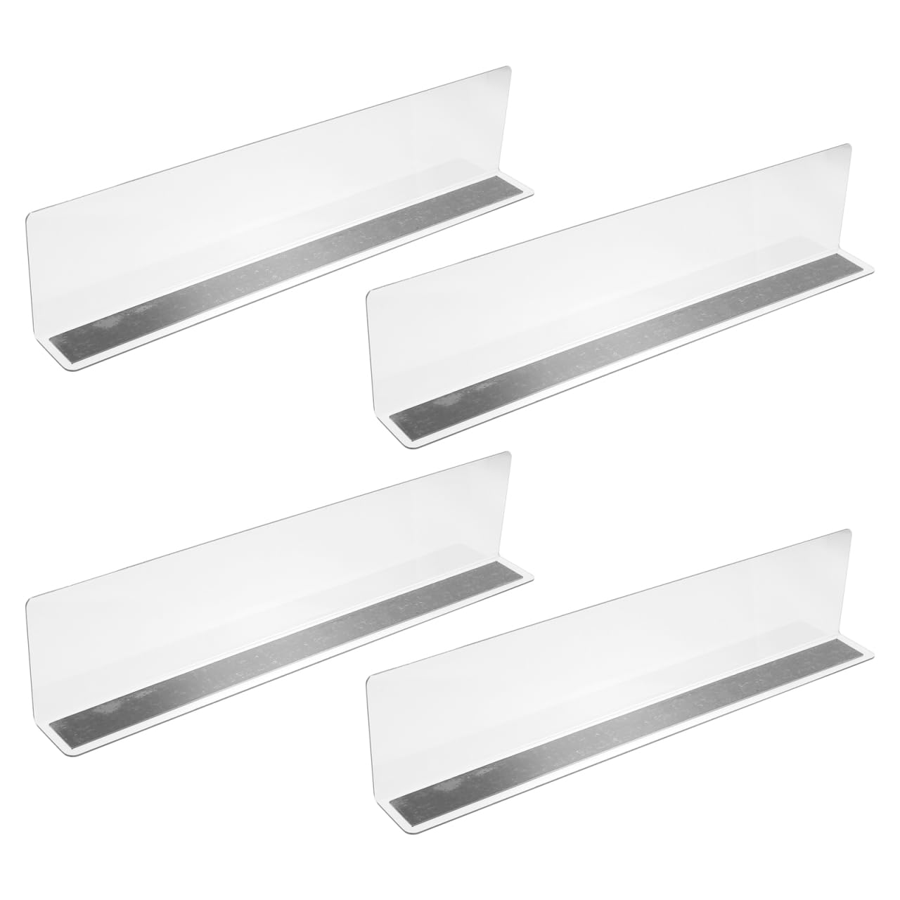 iplusmile Magnetic Pvc Side Panel Shelf Dividers L-Shaped 11 X 2.5 Inch Clear Thick Plastic Separator 4 Pack for Supermarket and Home Organization