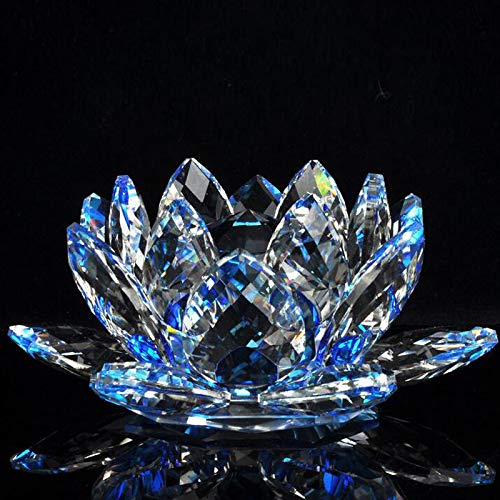 Basde Crystal Lotus Flower Figurine Glass Home Decor Ornaments Paperweight for Gift (A) - Thumbnail 2