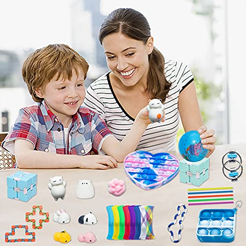 BWTY Sensory Fidget Toys Set, Big Cool Fidget Toy Pack with 35 Fidget