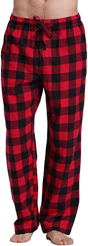 TiTCool Men’s Flannel Pajama - Men's Buffalo Plaid Pajama Pants Cotton Comfort Lounge Bottom Sleep Pant