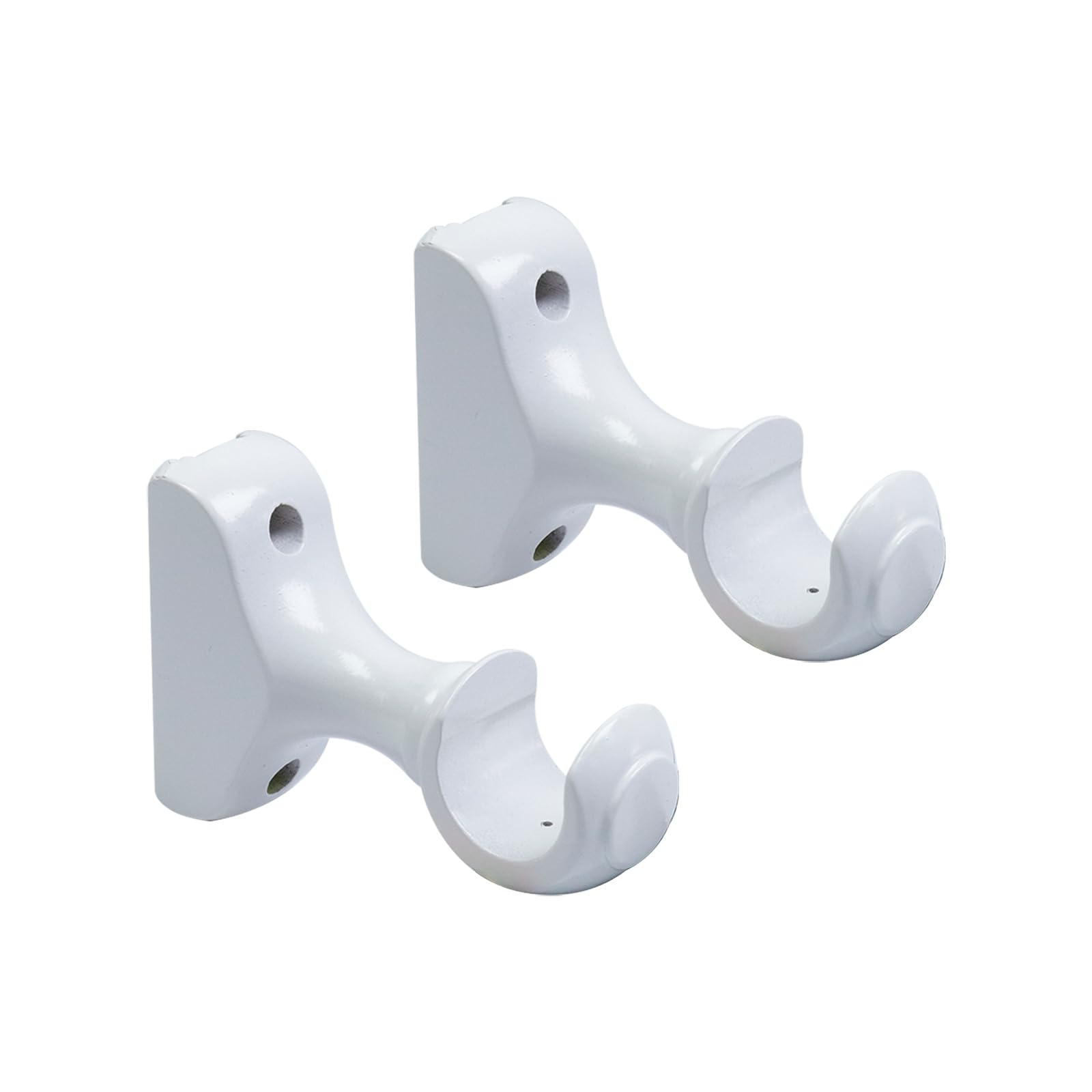 Photo 1 of T Tulead 2PCS Curtain Rod Bracket White Drapery Curtain Single Bracket Wooden Rod Brackets Curtain Rod Holder