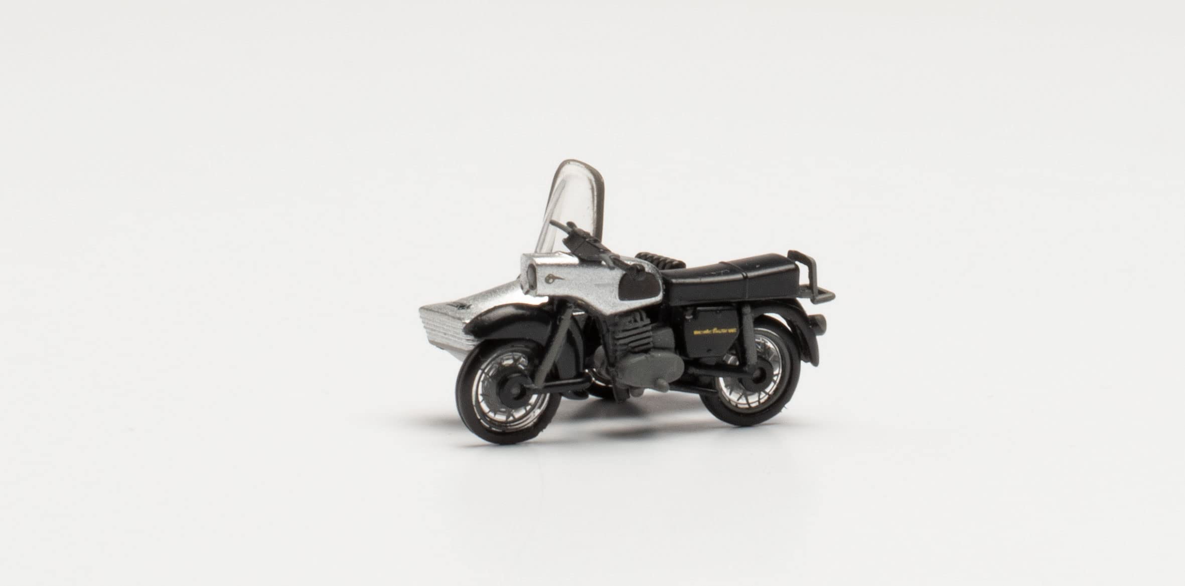 herpa 053433-006 Motorcycle Two Wheel MZ 250 with Side Car Silver/Black in Miniature for Crafts Collecting and as a Gift