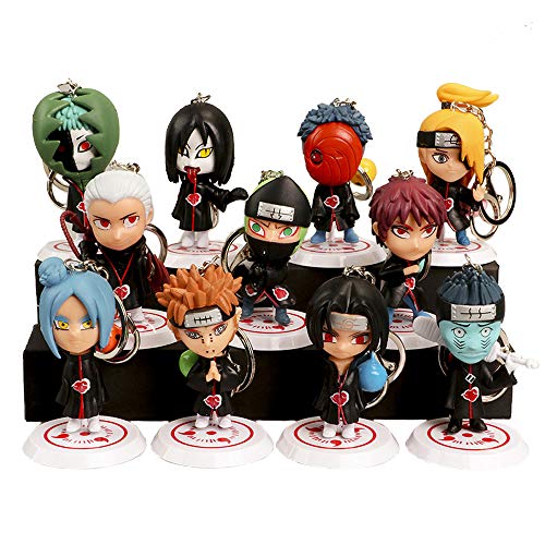 [11 Pack] Naruto Keychains, Anime Naruto Figure [Stand 2.5 Inches Tall