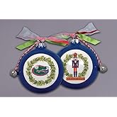 Magnolia Lane Florida Gators Nutcracker Ornament with Ribbon, 3.5-inch Diameter, Bells and Gift Box, Home, Home Décor