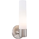 GEORGE KOVACS P5041-144 Saber Wall Sconce, 1-Light, 60 Total Watts, 12.5-in H x 4.75-in W, Brushed Stainless Steel