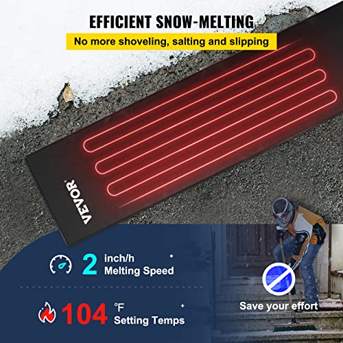 VEVOR Snow Melting Mat, 10in x 48in 120 V Heated Walkway Mat, PVC