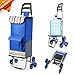 ROYI Upgraded Folding Shopping Cart, Stair Climbing Cart Grocery Laundry Utility Cart with Wheel Bearings