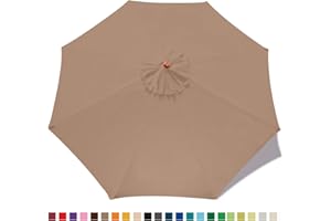 MASTERCANOPY Patio Umbrella 10ft Replacement Canopy for 8 Ribs-Khaki Canopy Only