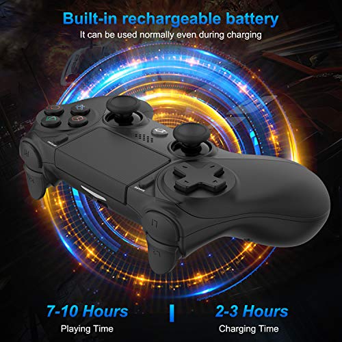 Medvoe Wireless Game Controller for PS4, Built-in Speaker/Gyro/Motor Joystick Remote Gamepad for Playstation 4/Slim/Pro Console - Jet Black