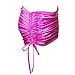 TIAOBU Womens Shiny Metallic Pleated Clubwear Party Mini Skirt with Inside Panty Rose, One Size