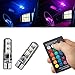 Aukora 2x T10 6SMD 5050 RGBW LED Car Interior Reading Lights Super Bright 16-Color Changing Width Lamp Wedge Side Light with Wireless Remote Control