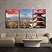 wall26 - 3 Piece Canvas Wall Art - Mt. Fuji with Fall Colors in Japan for Adv or Others Purpose Use - Modern Home Decor Stretched and Framed Ready to Hang - 24