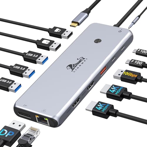 USB C Docking Station 3 Monitore 13 in 1 Dockingstation Laptop Dual Monitor