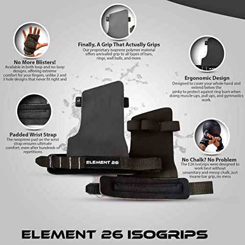 Element 26 IsoGrip Hand Grips for WODs, Gymnastics, Weight Lifting, and