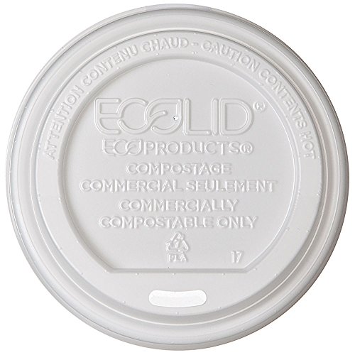 Eco-Products Renewable & Compostable Hot Cup Lids, Fits 10 to 20 oz Hot Cups, Case of 800 (EP-ECOLID-W)