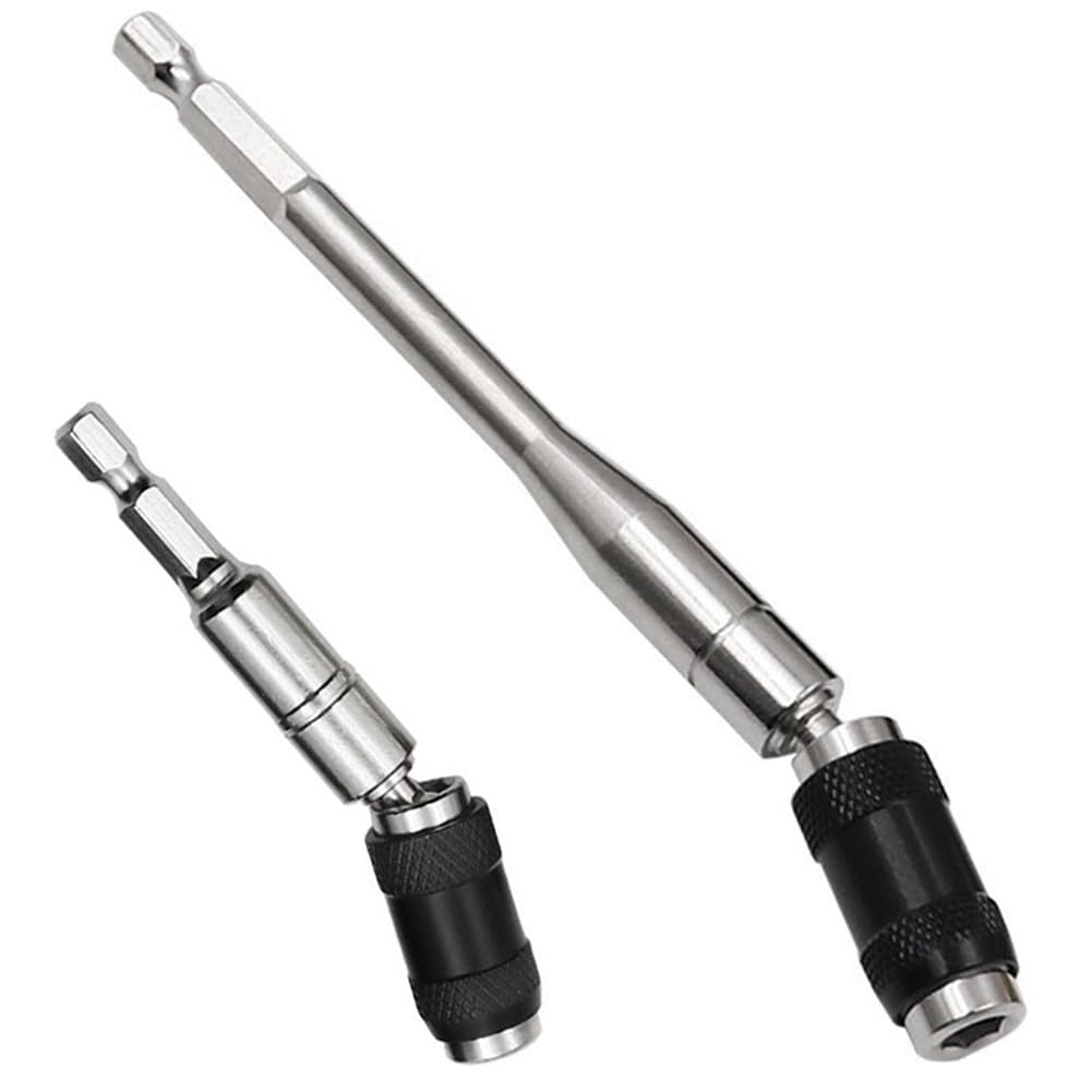 Teocpai 2 x Magnetic Screwdriver Bit Holder 1/4 Inch Quick Release Bit Holder 88 mm and 145 mm for Tight Spaces