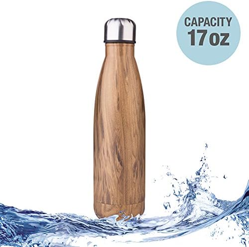 Stainless Steel Water Bottle - Vacuum Insulated Travel Water Bottle | Leak-proof Double Walled Cola Shape Portable Water Bottle | No Sweating, Keeps Your Drink Hot and Cold | 17 Oz or 30 Oz by Kaitsy