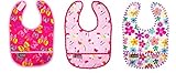 Kushies Waterproof Bib 3 Pack, 12 Months +, Colors May Vary (Girls)