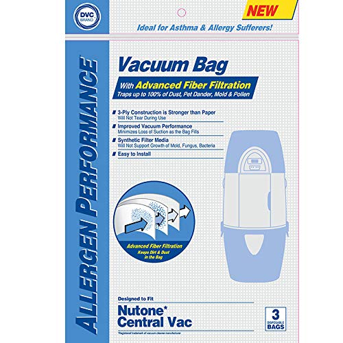 NuTone 391 HEPA Cloth Central Vacuum Bags, 6 Pack