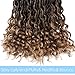Faux Locs Crochet Hair Deep Wave Braiding Hair With Curly Ends Crochet Goddess Locs Synthetic Braids Hair Extensions (18 Inch (Pack of 3), T27#)