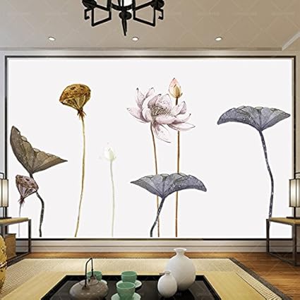 Hccy Fleur De Lotus De Papier Autocollant Mur Mur Surface Du