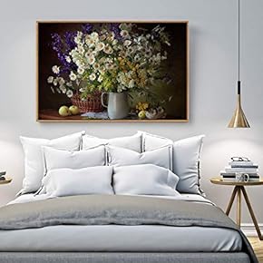 Floating Framed Canvas Wall Art for Living Room, Bedroom Still Life Canvas Prints for Home Decoration Ready to Hang - 16x24 inches