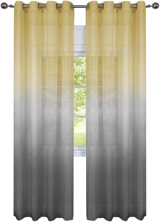 Amazon Com Goodgram 2 Pack Semi Sheer Ombre Chic Grommet Curtain