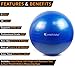 Exercise Ball for Yoga, Balance, Stability from SmarterLife - Fitness, Pilates, Birthing, Therapy, Office Ball Chair, Classroom Flexible Seating - Anti Burst, Non Slip + Workout Guide (Blue, 55cm)