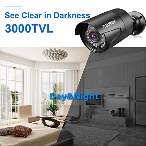 FLOUREON 8CH 5-IN-1 Security Camera System 1080N AHD Video DVR Recorder with 4X HD 3000TVL 2.0MP CMOS Lens 1080P Indoor Outdoor Weatherproof CCTV Cameras, Night Vision, Easy Remote Access, Motion Aler - Thumbnail 5