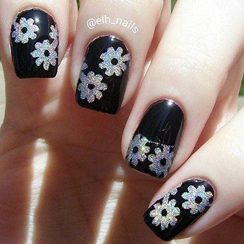 Original Daisy Flower Nail Vinyls By Twinkled T - 1 Sheet of 45 Daisy Vinyls
