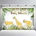 Mehofoto Safari Baby Shower Backdrop Gold Animals Step and Repeat Vinyl Background 7x5 Jungle Animal Photo Booth Backdrop for Cake Table Decorations