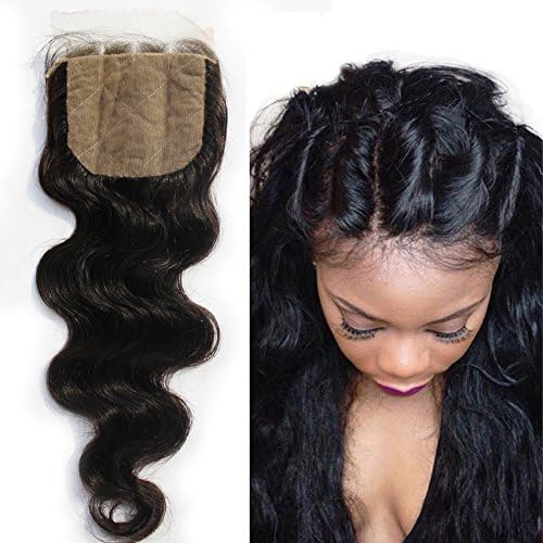 Sunday Hair Silk Base Closure 4x4inch Body Wave 18inch,Silk Top Wig invisible knots With Baby Hair Natural Wave Closure Human Hair