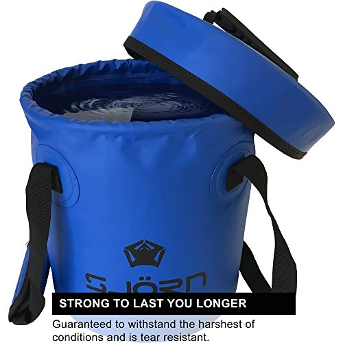 SJORN Premium Compact Collapsible Bucket & Lid 10L or 15L Portable