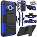 Galaxy Core Prime Case, Elegant Choise Hybrid Full Body Protective Holster Case with Kickstand + Belt Clip for Samsung Prevail LTE(Blue)