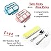Leakproof Bento Lunch Box Container For Kids and Adult –2 Leakproof Containers with 3 and 4 Compartments–1 Tableware Set(Stainless Steel spoon and fork)–BPA Free Microwave and Dishwasher Safe