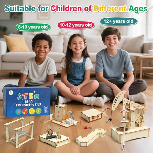 STEM Toys Age 8 9 10 11 12 13 14, Science Experiments for Kids, Science Kits for Kids, Wooden Engineering Kits, Electronics Kit for Kid, Activity Toys Gifts for 8 9 10 11 12 13 14 Year Old Boys