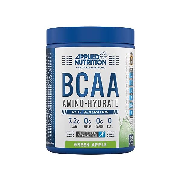 Applied-Nutrition-BCAA-Powder-Branched-Chain-Amino-Acids-Supplement-with-Vitamin-B6-Replenish-Electrolytes-Amino-Hydrate-Intra-Workout-and-Recovery-Powdered-Energy-Drink-450g-Green-Apple Applied Nutrition BCAA Powder - Branched Chain Amino Acids BCAAs Supplement, Amino Hydrate Intra Workout & Recovery…